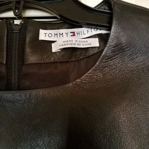 Tommy Hilfiger Black Lambskin Leather Dress